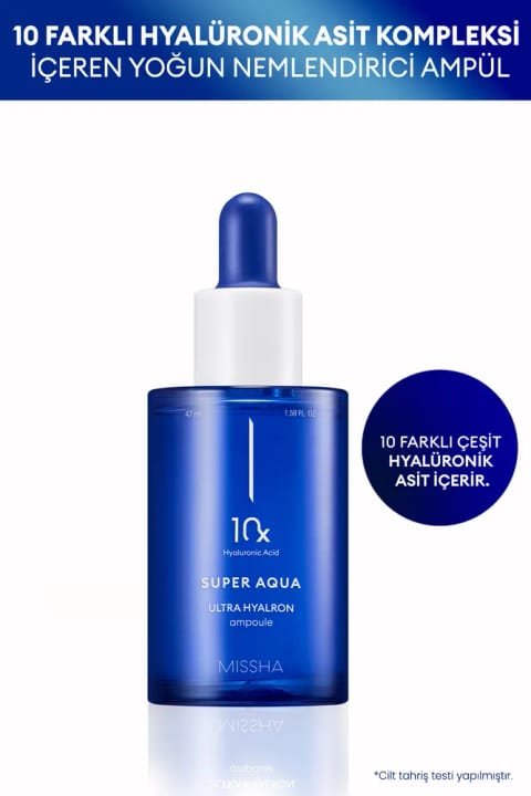 میسا آمپول مرطوبکننده پایه آب حاوی 10 نوع هیالورونیک اسید Super Aqua
