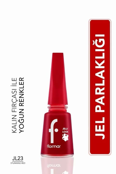 لاک ناخن Flormar - Jelly Look Nail Enamel Jl23 Stunning Red