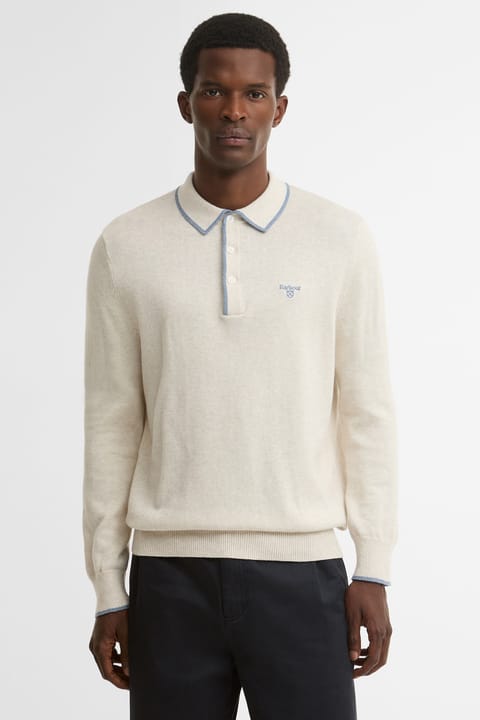 پیراهن یقه‌پولو بافت Barbour Taunton WH32 Whisper White