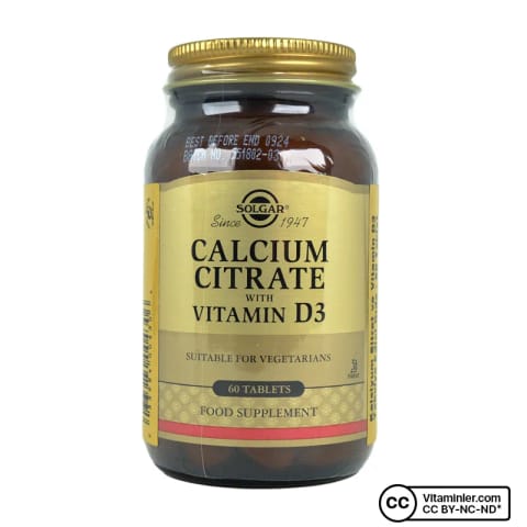 Solgar Calcium Citrate with Vitamin D3 60 Tablet