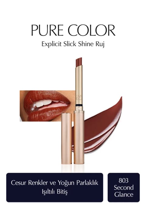 رژ لب براق Estee Lauder مدل Pure Color Explicit Slick Shine - رنگ Ren... — 803 Second Glance