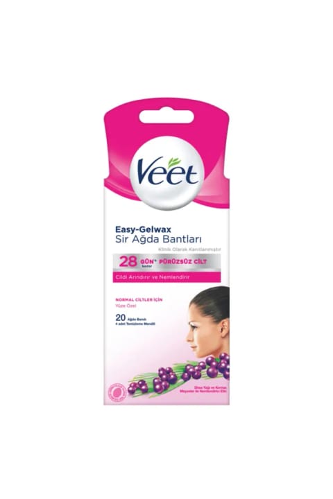 Veet موم موبر نوار صورتی مخصوص پوست صورت