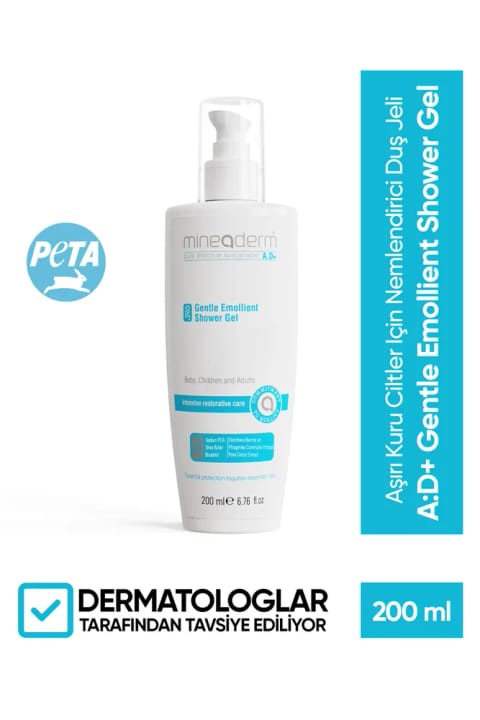 mineaderm ژل شستشوی بدن مرطوبکننده برای پوستهای بسیار خشک / a.d+ Gentle Emoll...