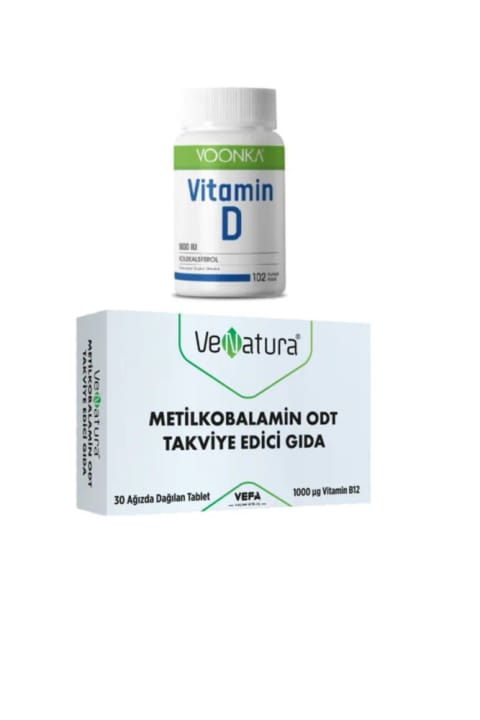 VeNatura Vitamin D 1000 IU 102 کپسول و B12 Metilkobalamin ODT 30 قرص