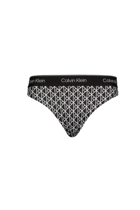 مایو بیکینی زیری زنانه Calvin Klein مشکی-سفید با کمرکش کشی و لوگوی برند
