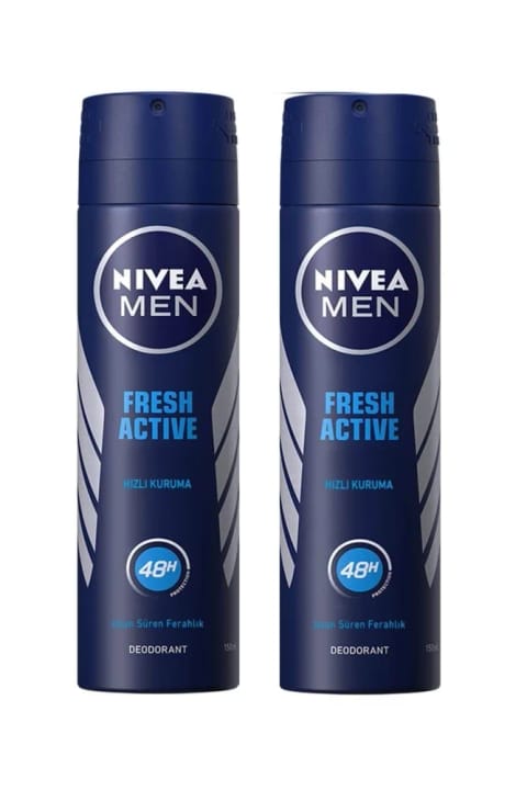 NIVEA Men Fresh Active اسپری ضد تعریق سریع خشک شونده ۱۵۰ میلیلیتری (۲ عددی)