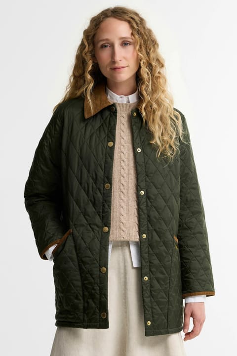 کاپشن کوتاه برند Barbour مدل Icons Modern Liddesdale رنگ زیتونی کلاسیک OL74