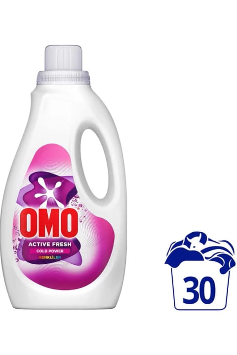 Omo Active Fresh Cold Power مایع لباسشویی مخصوص لباسهای رنگی ۱۵۰۰ میلیلیتر
