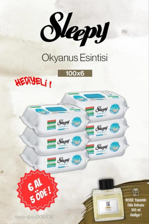 Sleepy اوشن بریز 6 عدد با 5 هدیه، رایحه رزی یاسمن