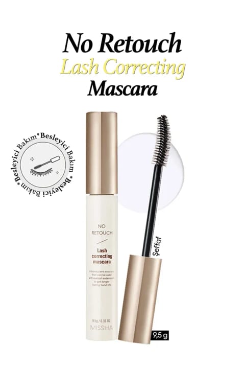 میسا ماسکارای شفاف مغذی حاوی کراتین و کلاژن No Retouch Lash Cor...