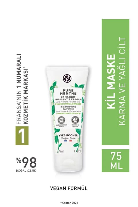 Yves Rocher ماسک خاک رس ماتکننده پوست مختلط و چرب