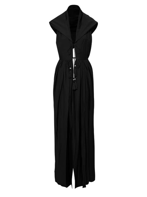 کیمونوی بلند هودی‌دار - مشکی