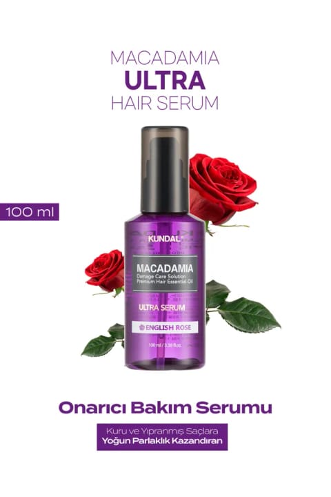 Kundal Macadamia Ultra Hair Serum ترمیمکننده موهای خشک و آسیبدیده — English Rose