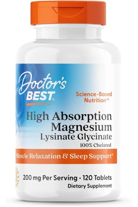 Doctor's Best High Absorption Magnesium Glycinate %100 chelated 200 mg 120 Ta...