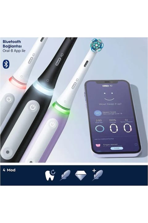 Oral-B مسواک برقی حرفه‌ای Io4 سفید با حسگر هوشمند