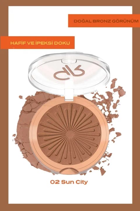 Golden Rose Sun Bright Bronzer Powder - 02 Sun City - پودر برنزه‌کننده