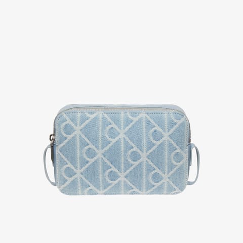 کیف جیبی دورگردنی زنانه آبی Calvin Klein Emblem Denim Camera