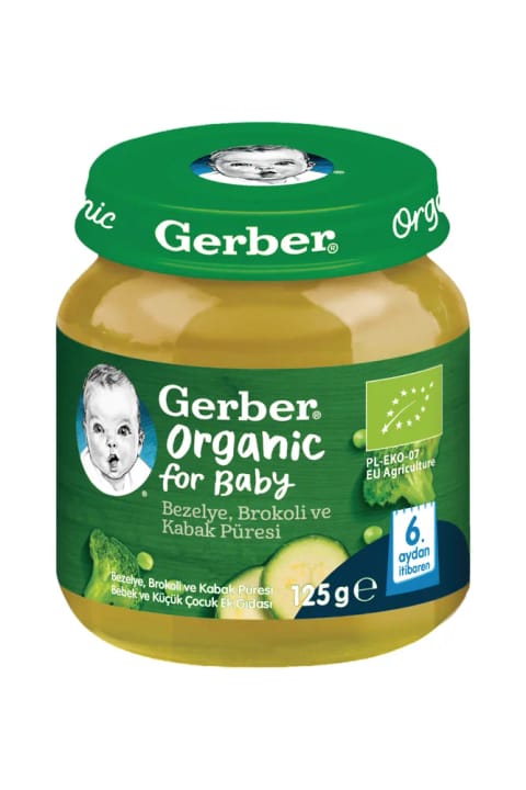 پورهٔ ارگانیک نخود، بروکلی و کدو GERBER ۱۲۵ گرم