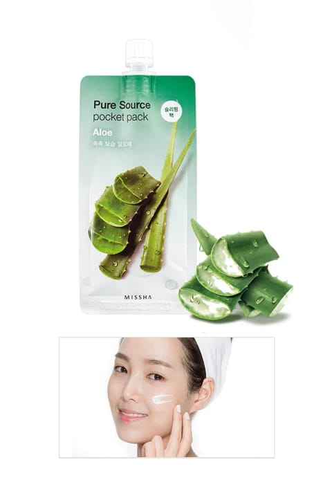 ماسک شب آبرسان Missha با عصاره آلوئه ورا - بسته جیبی Pure Source