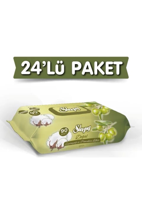 Sleepy دستمال مرطوب طبیعی با روغن زیتون ۲۴ عددی ۲۱۶۰ برگ