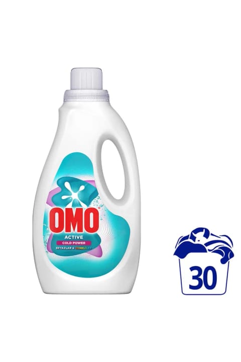 Omo Active Cold Power مایع لباسشویی سفید و رنگی ۱۵۰۰ میلی‌لیتر