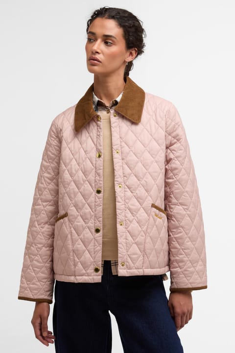 کاپشن کوتاه Barbour Icons Liddesdale Quilted PI53 رنگ Gardenia/Dress/Beige