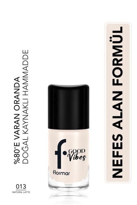 Flormar Good Vibes لاک ناخن با پیگمنت بالا و پایانی براق و قابل تنفس