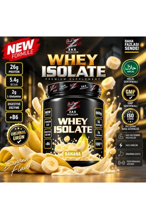 zax nutrition ایزوله وی ۹۰۰ گرم موز سری پرمیوم