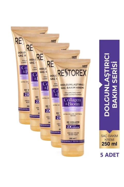 Restorex Collagen&Biotin حجم‌دهنده ماسک مو 5x250ml