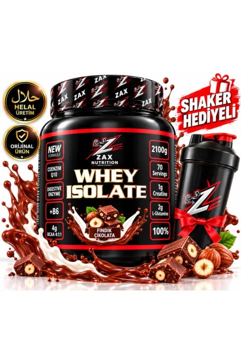 پروتئین وی ایزوله zax nutrition ۲۱۰۰ گرمی طعم فندق + شیکر هدیه !!!