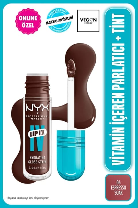 NYX Professional Makeup LIP I.V. براقکننده و تینت حاوی ویتامین - 06 Espress...