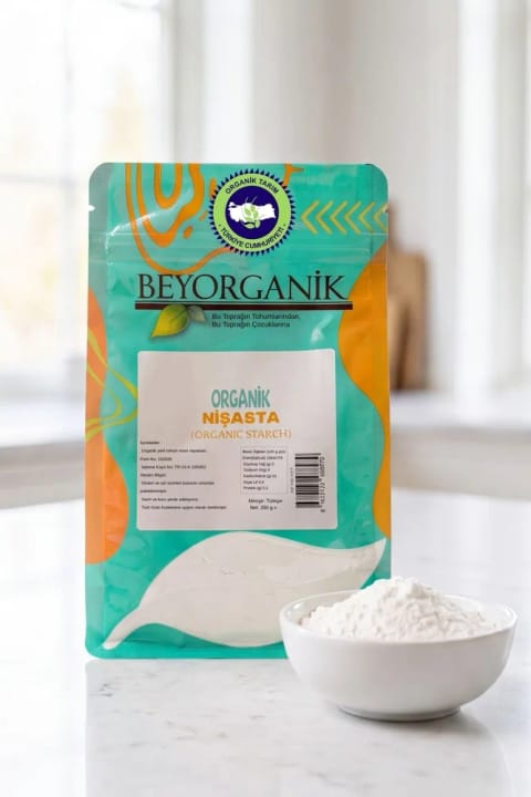 BEYORGANİK نشاسته ارگانیک ۲۵۰ گرم (دارای آنالیز سموم و آفلاتوکسین)