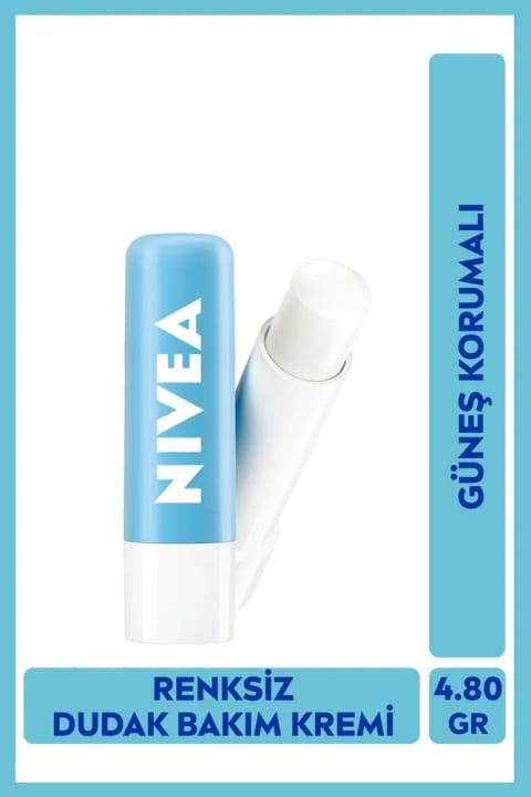 NIVEA Hydro Care بالم لب بی‌رنگ، مرطوب‌کننده ۲۴ ساعته، SPF5 ضد آفتاب