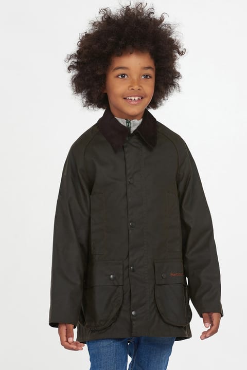 کاپشن واکس‌دار بوفرت پسرانه Barbour رنگ زیتونی Ol75