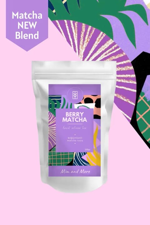 Mim and More Berry Matcha - شاهتوت معطر ماچا، 100 گرم