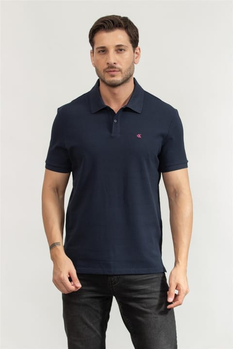 تیشرت یقهپولو مردانه Calvin Klein Ss Monogram Pique سرمهای