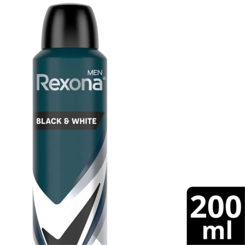 Rexona Men اسپری دئودورانت Invisible Black & White محافظت ۷۲ ساعته ۲۰۰ میلی‌لیتر