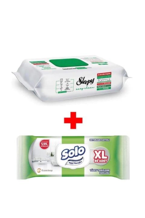 دستمال تمیزکننده سطوح Sleepy Easy Clean ۵۰ عددی + Solo XL دستمال تمیزکننده سطوح