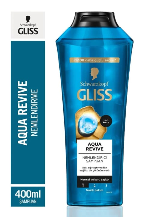 Gliss Aqua Revive مرطوبکننده شامپو مو، 400 میل
