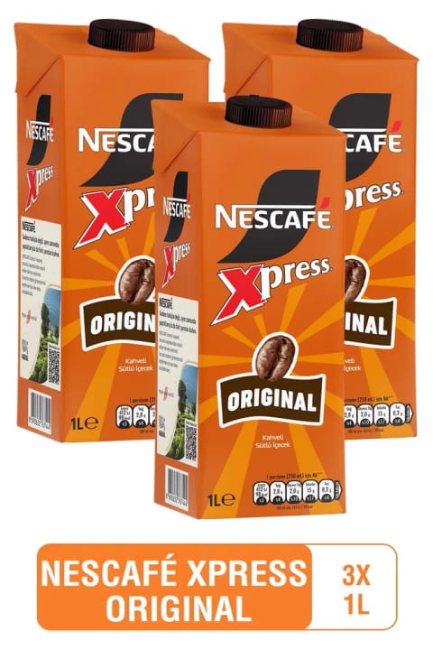 نسکافه NESCAFÉ XPRESS قهوه سرد اورجینال 1 لیتر، بسته 3 عددی
