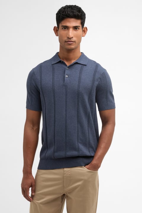 پولو یقه بافت Wellburn Barbour مدل NY91 رنگ سرمه‌ای
