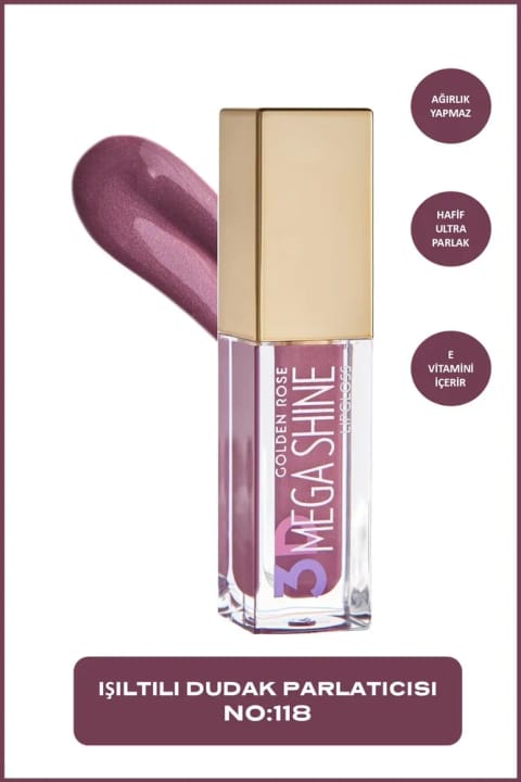 Golden Rose 3D Mega Shine Lipgloss - 118 - برق لب مرواریدی