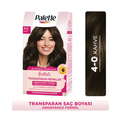 Palette رنگ مو شمارهٔ ۴-۰ قهوه‌ای