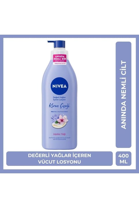NIVEA لوسیون بدن شکوفه گیلاس و روغن جوجوبا 400 میلی‌لیتر برای پوست معمولی و خشک