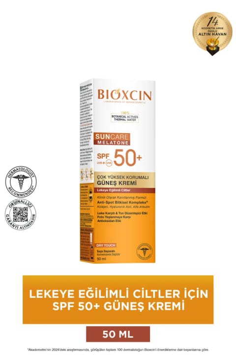 Bioxcin Sun Care Melatone کرم ضدآفتاب SPF50+ مناسب پوست‌های مستعد لک 50ml