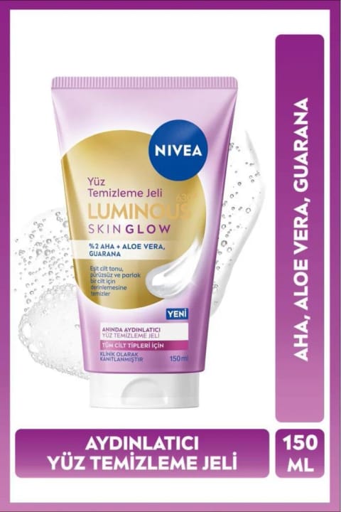 شوینده صورت NIVEA Luminous630 Skin Glow روشن کننده فوری ۱۵۰ میلی‌لیتر، AHA...