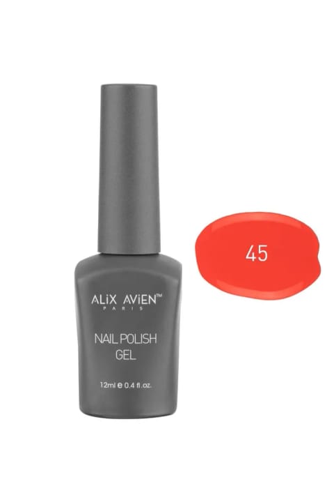Alix Avien UV ماندگار ژل لاک قرمز 45 - Gel Polish - 12 میلیلیتر