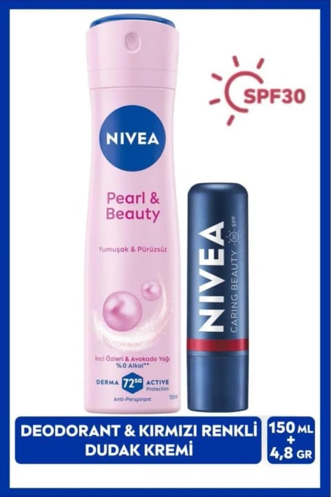 NIVEA ضد تعریق اسپری و کرم مرطوبکننده لب قرمز SPF30
