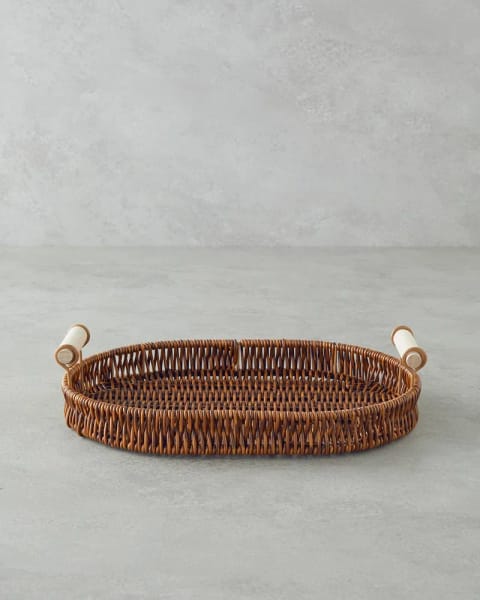 سینی Boho Rattan ۲۹×۲۰×۳ سانتی‌متر قهوه‌ای