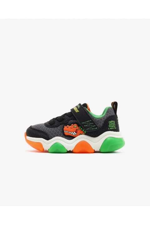 اسکچرز MIGHTY GLOW 2.0-DINO-BOLT کفش اسپرت پسر بچه مشکی چراغ‌دار